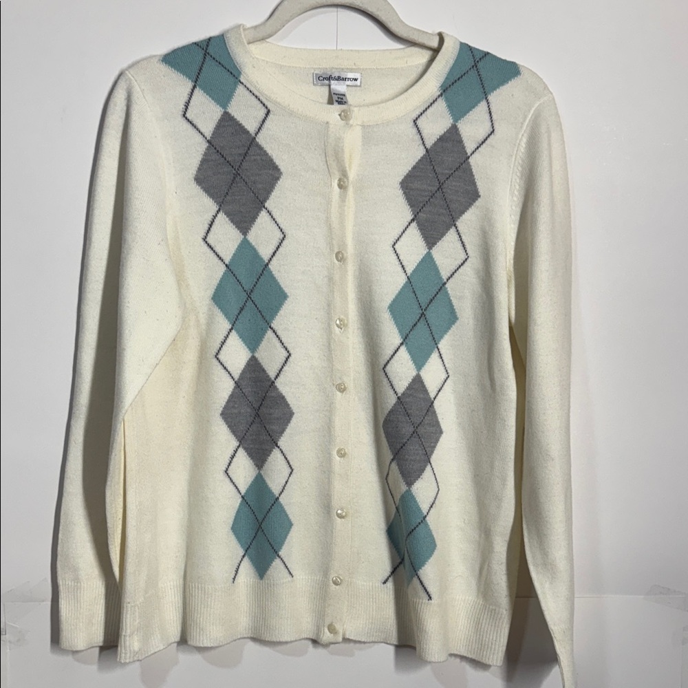 Croft & barrow Cardigan - Cream, Gray, Teal